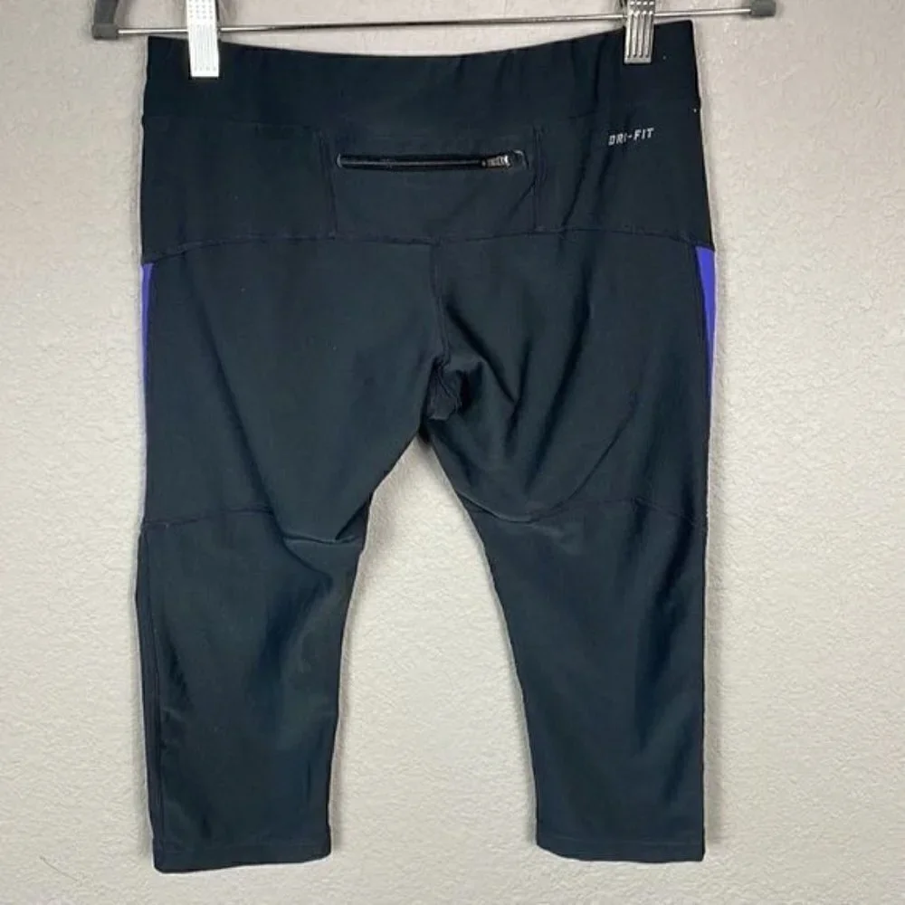 Nike Filament Dri Fit Two Tone Athletic Capri Leggings Yoga Running Hiking Sz M